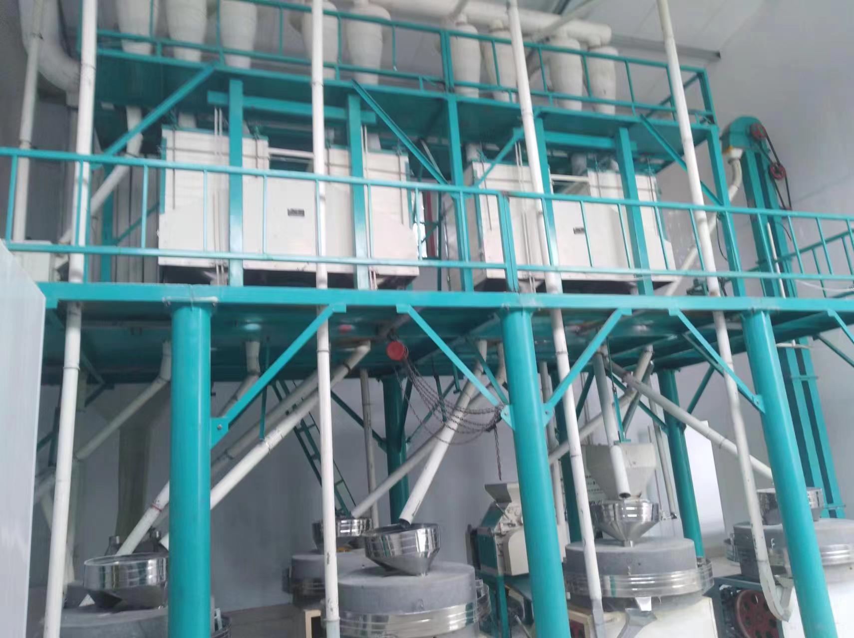 SM100×6+2×12T小麦石磨平筛制粉成套机组